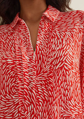 Carrie Abstract Swing Dress Red