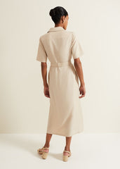 Willow Utility Midi Dress Stone