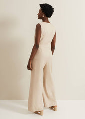 Fraya Zip Front Jumpsuit Stone