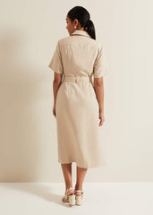 Petite Willow Utility Midi Dress Stone