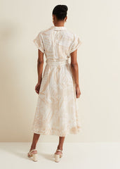 Mandi Abstract Stripe Shirt Dress Neutral