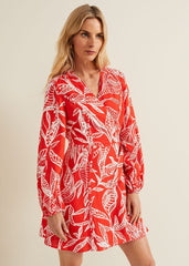 Charlotte Red Wrap Mini Dress Red