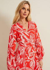 Charlotte Red Wrap Mini Dress Red