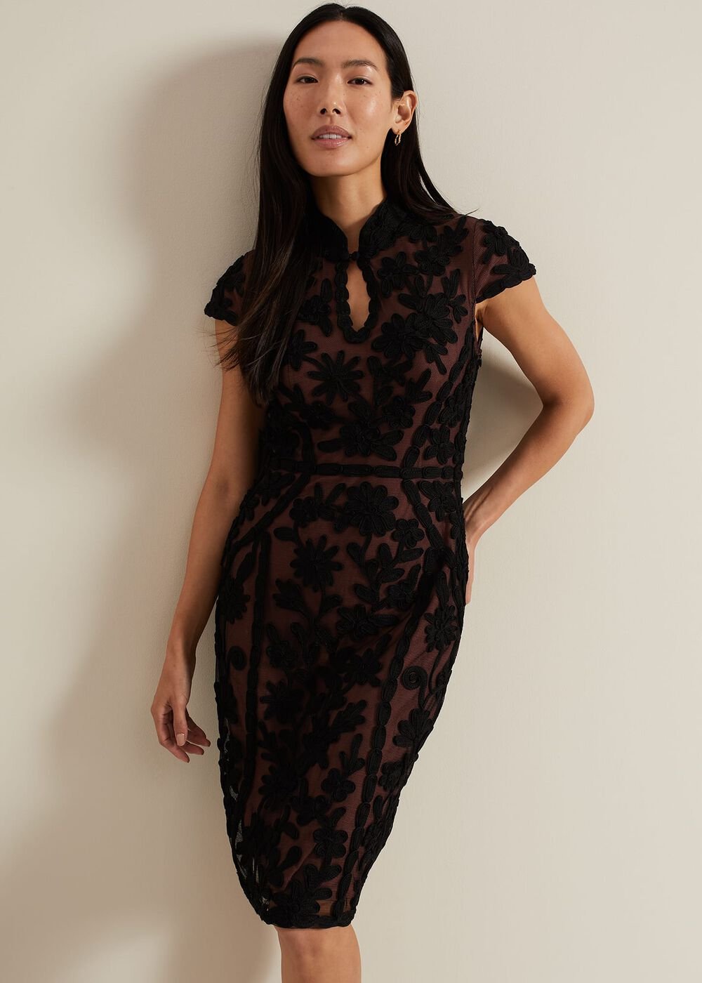 Edith Tapework Midi Dress Multi-Coloured