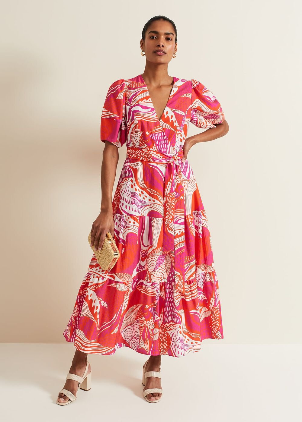 Tilda Red Midi Dress Red
