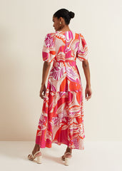 Tilda Red Midi Dress Red