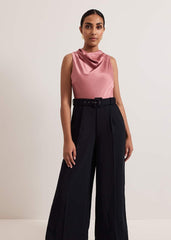 Petite Sabina Satin Wide Leg Jumpsuit Multi-Coloured