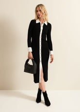 Jennifer Tube Shirt Dress Black/Ivory
