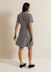 Viola Houndstooth Mini Dress Black Multi