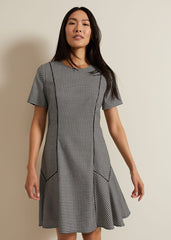 Viola Houndstooth Mini Dress Black Multi