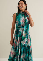 Lucinda Chiffon Print Maxi Dress Multi-Coloured