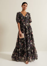 Lesley Multi Coloured Floral Maxi Dress Multi-Coloured