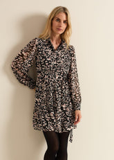 Aisling Black Leopard Swing Dress Black
