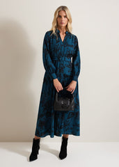 Shakira Teal Floral Midaxi Dress Teal