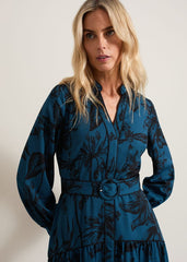 Shakira Teal Floral Midaxi Dress Teal