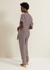 Andra Geo Tie Waist Jumpsuit Multi-Coloured