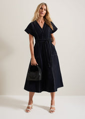 Annalie Navy Utility Midi Dress Navy