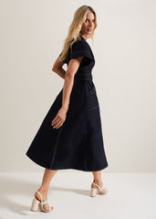 Annalie Navy Utility Midi Dress Navy