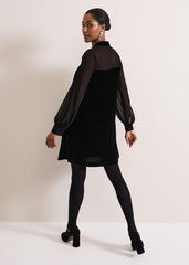 Seraphine Black Velvet Tunic Dress Black