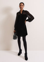 Seraphine Black Velvet Tunic Dress Black