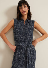 Adia Navy Jersey Shirt Dress Navy