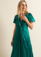 Abbey Green Satin Maxi Dress Green