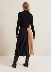 Kiera Colourblock Woven Hem Midi Dress Multi-Coloured