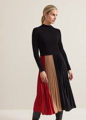 Kiera Colourblock Woven Hem Midi Dress Multi-Coloured