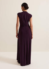 Tolly Burgundy Jersey Maxi Dress Burgundy