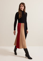 Petite Kiera Colourblock Midi Dress Multi-Coloured
