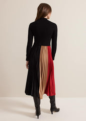 Petite Kiera Colourblock Midi Dress Multi-Coloured