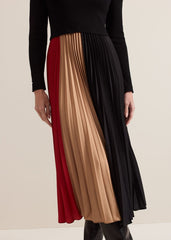 Petite Kiera Colourblock Midi Dress Multi-Coloured