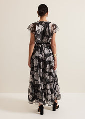 Jordine Floral Print Midaxi Dress Multi-Coloured