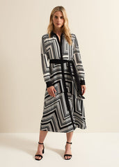 Pia Striped Midaxi Dress Black Multi