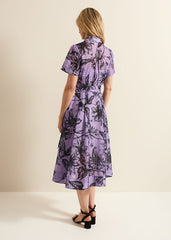 Natalie Lilac Floral Check Dress Lilac