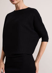 Becca Batwing Knitted Dress Black