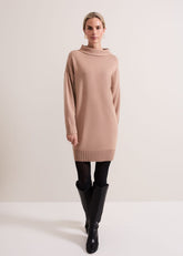 Skylar Funnel Neck Jumper Dress Camel