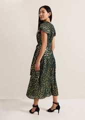 Lilani Shimmer Midi Dress Green