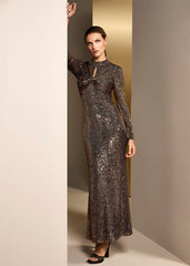 Renila Sequin Long Sleeved Maxi Dress Multi-Coloured