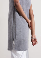 Mila Sleeveless Tabard Jumper Dress Grey