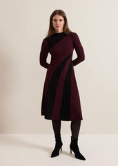Petite Julie Fit And Flare Midi Dress Burgundy