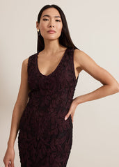 Montee Burgundy Tapework Maxi Dress Burgundy