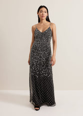 Alexia Sequin Embelished Maxi Dress Black