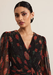 Kenzia Wrap Floral Shimmer Maxi Dress Multi-Coloured