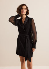 Saeda Black Tux Dress Black