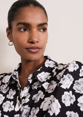 Selika Floral Swing Mini Dress Black/Multi