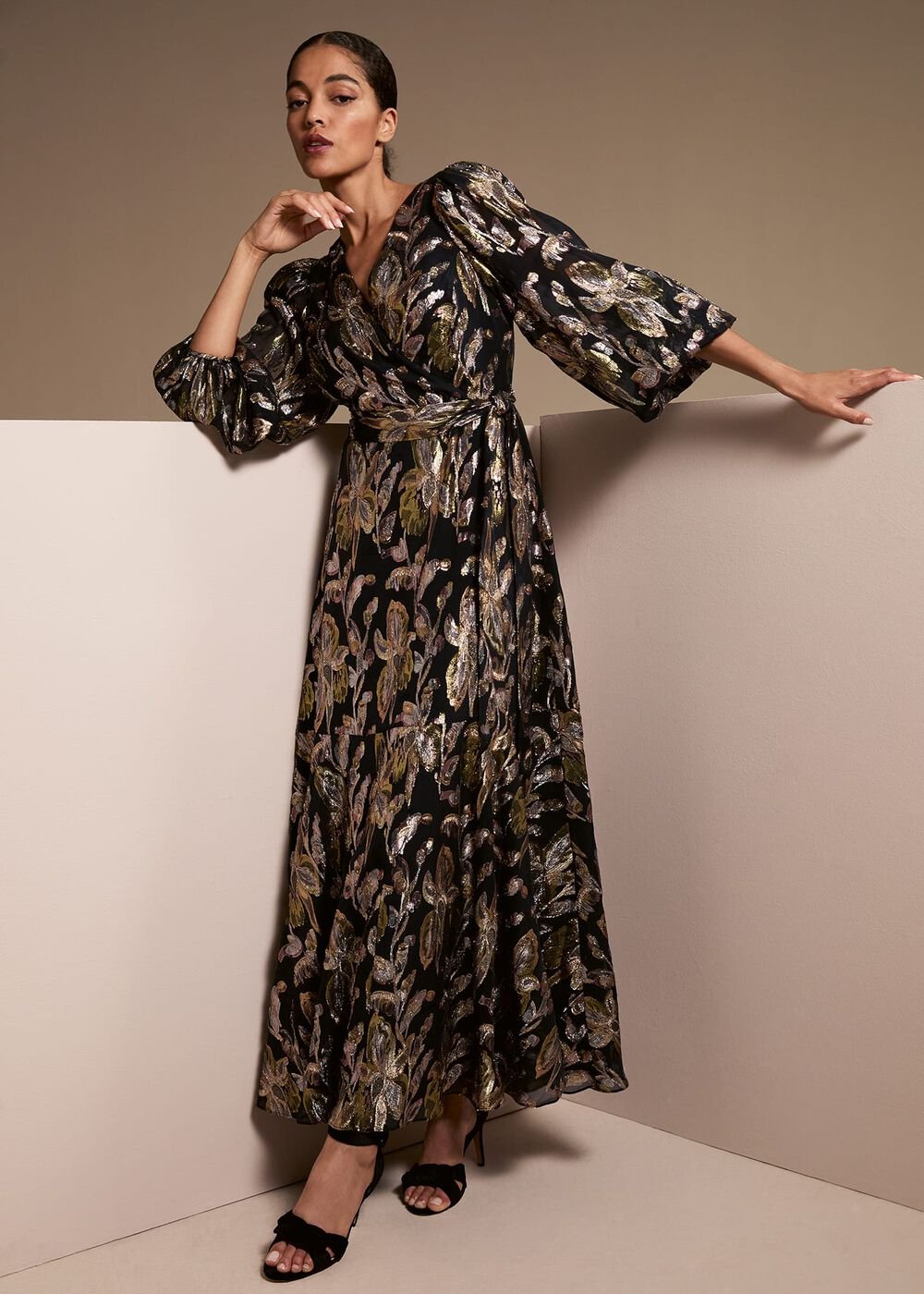 Ellio Silk Shimmer Maxi Dress Multi-Coloured