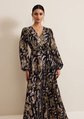 Ellio Silk Shimmer Maxi Dress Multi-Coloured