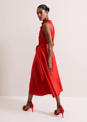 Jasleen Red Satin Dress Red