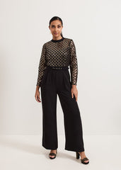 Petite Amelia Sequin Bodice Jumpsuit Black/Multi